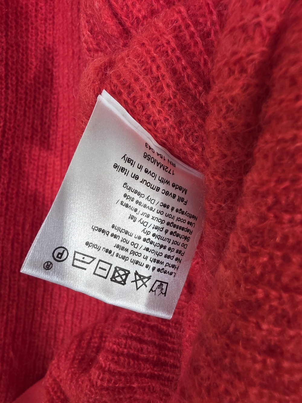Sezane Red Tie-Neck Scoop Sweater with front Neck Tie - Picture 6 of 12